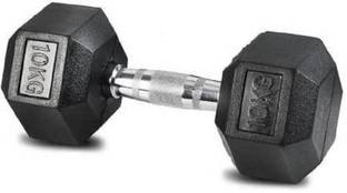 EXTREME FIT Hexa single (10kg*1) Hexagon for Home Gym Workout(Pack of 1) Fixed Weight Dumbbell