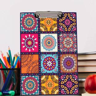 BPDESIGNSOLUTION Mandala Design Digital Reprint Clip Board Exam Pad (14x9.5 Inches) Premium Quality