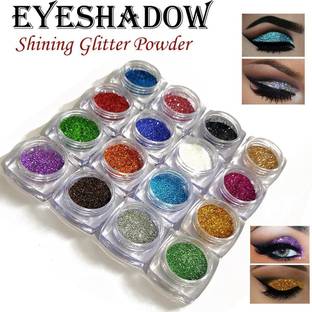 VOZWA 16 Pcs Multicolor Beautiful Eyeshadow Glitter Powder 16 g