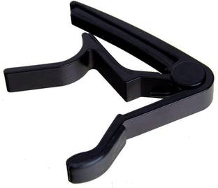 KH Strings MC-04 Metal Guitar Capo for Acoustic, Classical and Electric Guitar, Black Color Clutch Guitar Capo