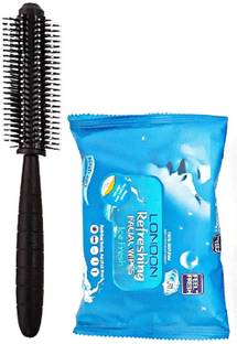 E-DUNIA - Round Hair Brush with Max Grip, Ergonomic Handle, Round Pins & Fast Dry Hair