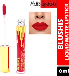 BLUSHIS High Defination Smudge Proof , Waterproof, Long-Lasting, Liquid matte Lipstick Non Transfer [Bloddy Red]