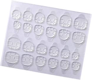 coslifestore mported 1 Sheets (24 pics) Double-side Nail Glue Sticker, Glue Jelly Gel Tape Adhesive Tabs Nail Glue Transparent Flexible Adhesive Fake Nails Tips for Manicure (Transparent)