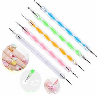 Phiz Beauty 5 Nail Art Dotting Pen and Marbleizing Tool 2 Sided