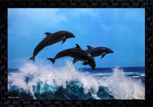Janki Fly Fish Wall Painting with frame home decoration items Canvas 14 inch x 20 inch Painting