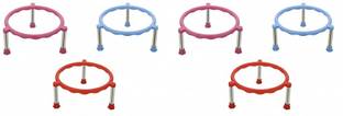 WEARKNOTS Glister Pot Stainless Steel Legs Single Ring Pot/Matka Stand -6 Pieces Plant Container Set