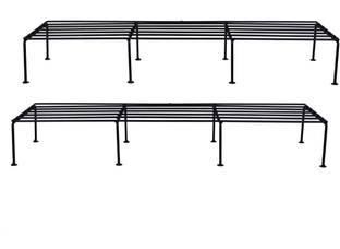 D&V ENGINEERING by D&V ENGINEERING Metal Pot Stand, Flower Plant Stand for Balcony, Black, 74 cm Wide - Set of 2 Plant Container Set
