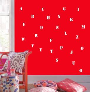 Kayra Decor for Home Wall Decoration Suitable for Room Decor and Craft (16 x 24-IN) KHSNT068 Alphabet Wall Design Stencils (Size: 16" X 24") Beautiful Wall Stencil