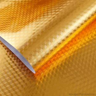 Shelzi 500 cm 5 Meter Gold Aluminium Foil Stickers, Oil Proof, Kitchen Backsplash Wallpaper Self-Adhesive Wall Sticker Anti-Mold and Heat Resistant for Walls Cabinets Drawers and Shelves Self Adhesive Sticker