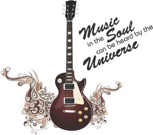 DivineDesigns 61 cm Brown Guitar Universe Soul Self Adhesive Sticker