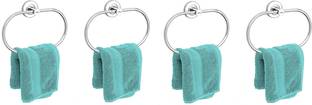 Caisson Stainless Steel Oval Shape Towel Ring Holder set of 4 Silver Towel Holder