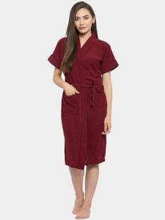 Flipkart SmartBuy Maroon Free Size Bath Robe