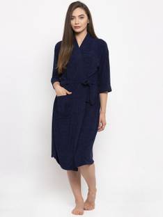 Flipkart SmartBuy Navy Blue 2 Free Size Bath Robe