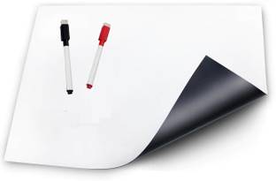 DEZIINE A4 Marker Message Board Magnetic Fridge Soft Whiteboard Home Office Memo with 2 Marker Pen Set of (1) White board
