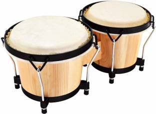 Blueberry R-607 Bongo Drum Set with Tuning Wrench Professional Wooden Percussion Instrument for Beginner Adults Kids Wooden Bongo