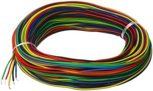 Electronic Spices Combo of Multi Colour Electric 15 Meters Each Colour Wire for Science Projects Model Building Tools Red, Blue, Green, Black, yellow. Fiber Optic Electronic Hobby Kit