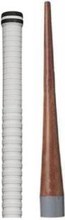 Dinetic Pair of 1 Cricket Bat White grip (XR) + 1 wooden cone (gripper) Ultra Tacky