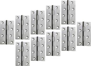 J K Gold Door Butt Hinges 4 inch x 12 Gauge/2.10 mm Thickness (Stainless Steel, Matt Finish, Pack of 10 Piece) Butt/Mortise Hinge (Silver Pack of 10) Butt/Mortise Hinge