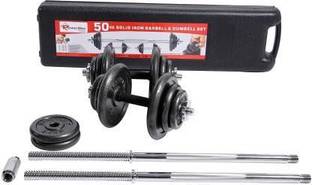 Powermax Fitness 40 kg PDS-50KG Adjustable Steel Dumbbells Weight Set with case and Barbell Attachment Home Gym Combo