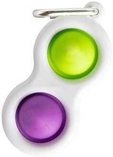 TrustShip Handheld Mini Simple Dimple Fidget Buttons Keychain Toy Bubble Key Chain