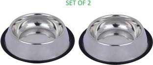 chullbull pet products Stainless Steel Anti Skid Dog and Cat Bowls- Set of 2 Stainless Steel Pet Bowl