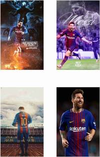 Leo Messi Combo Poster Set of 4 Posters With Gloss Lamination M15 Paper Print