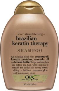 ogx Brazillian Keratin Smooth Shampoo 385ml- keratin proteins to help strengthen and soften the hair
