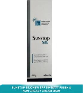 SUNSTOP Sunscreen - SPF 50 Silk Sunscreen | SPF 58+ | Solar Smart Age Defying Protection 60g