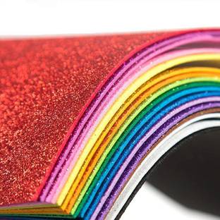 TITIRANGI A4 Premium Quality Foam Glitter Sheets for Art & Craft
