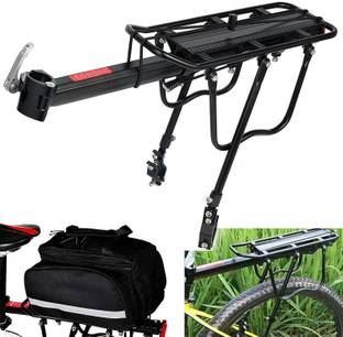 Xezon Bicycle Upgraded Solid and Secure Aluminum Alloy Metal High Strength Carrier Rack Aluminium, Steel  Bicycle Carrier