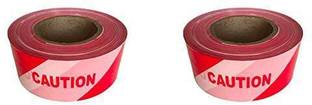 DARIT Safety Warning Tape High Quality Roll Warning Tape Roll, Red White" Caution" Tape Non-Adhesive Barricade Tape Safety Tape Belt, 50mm x 300m, Caution(White/Red) (2) Drafting Tape