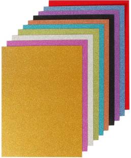 SKYGOLD A4 Glitter EVA Foam Sheet (10 Sheets Shiny & Glittery Multicolored Color) Multicolor A4 Size 2 MM Thick,