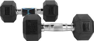 COCKATOO RUBBER HEX DUMBBELLS 10KG Fixed Weight Dumbbell