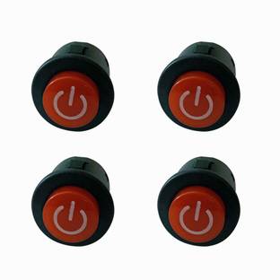 geeta enterprises (Pack of 4) Mini Red Illuminated Round Rocker Switch 12V 15mm Electronic Components Electronic Hobby Kit