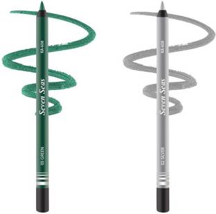 Seven Seas Double Intense Non Transfer Gel Kajal 24hr Stay -(Green) & Sliver