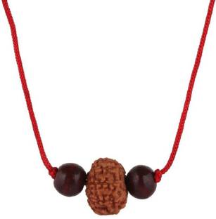 एस्ट्रोदीदी 10 Mukhi Rudraksha Ten Face Rudraksh With Red Chandan Beads लकड़ी पेंडेंट