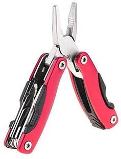 uptodatetools Mini Multifunction Built-in Type Combination Folding Pliers Tool with Hand Polished Surface Treatment and for Camping Outdoors Combination Snap Ring Plier
