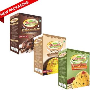 Dharmasut Chocolate + Rajbhog + Kesar Pista Ice Cream Powder 300 g
