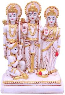 Maankind ram darbar murti,ram darbar idol, ram darbar statue,ram darbar murti for home Decorative Showpiece  -  22 cm