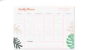INNAXA A5 Weekly Planner Pad Tear Off, 50 Undated Pages, to Do List, Desk Notepad, Week Day and Weekend Organizer and Scheduler, Habit Tracker A5 Planner/Organizer Blank 50 Pages