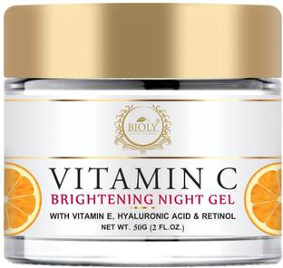 Bioly Anti Ageing Vitamin C Night Gel with Vitamin E, Retinol, Hyaluronic Acid For Brighten Skin