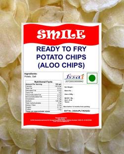 Smile Home Made Ready to Fry Raw Potato Chips / Ready to Fry Dry Aloo Chips Fryums