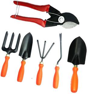 ERIN Gardening Tool Sets combo Pack of 6 Pcs contains Hand Big Trowel, Small Shovel, Weeder, Cultivator, Fork with Double cut ) Garden Tool Kit
