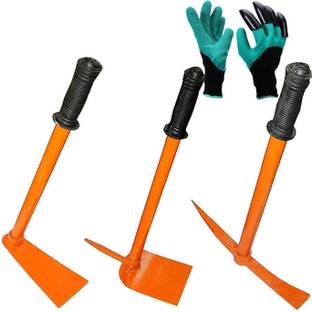 MEENA ENTERPRISES Combo of5 GardenTool Set Includes,GardenHoe,Garden Tiller,Harden Hand Hoe,Gloves Garden Tool Kit