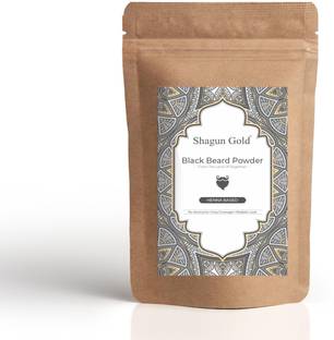 SHAGUN GOLD Herbal Black Beard Henna Powder for Instant Moustache and Beard Color For Men, (100 gm) (Pack of 2) , Black