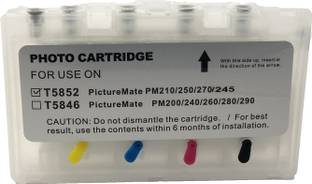 UV T5852 EMPTY REFILLABLE CARTRIDGE WITH AUTO RESET CHIP (ARC) FOR USE WITH PM215/235/245 Black + Tri Color Combo Pack Ink Cartridge