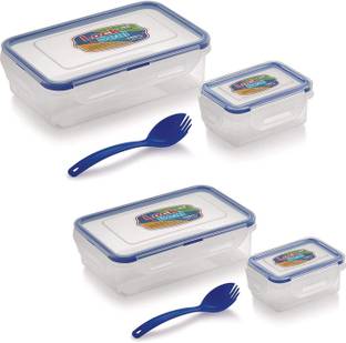 SKI Lock & Seal Lunch Box Rectangular Shape 800 ml And 550 ml Lunch Box Set with small containers 2 Containers Lunch Box
