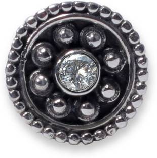 jsaj Zircon Sterling Silver Plated Sterling Silver Nose Stud