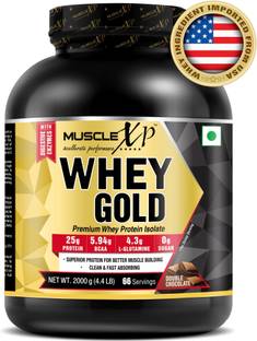 MuscleXP Whey Gold Protein, Whey Protein Isolate with Digestive Enzymes, Double Chocolate Whey Protein