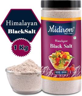 Midiron Himalayan Black Salt, Kala Namak, Low Sodium Black Salt, , Premium Quality Black Salt (1 Kg) Black Salt